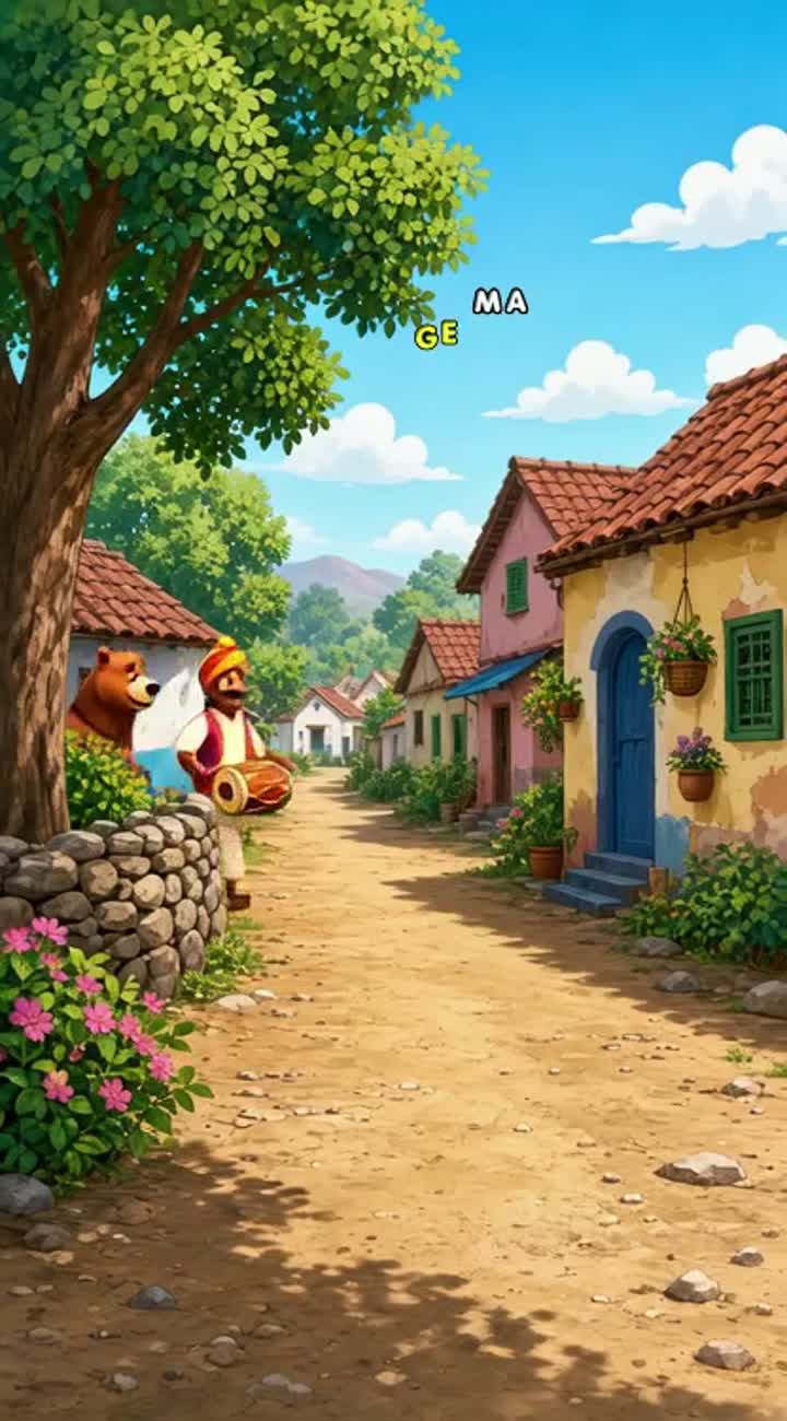 MADARI VALA AYA BHALU LEKAR KHEL DIKHAYA Animated cartoon… — AI cartoon