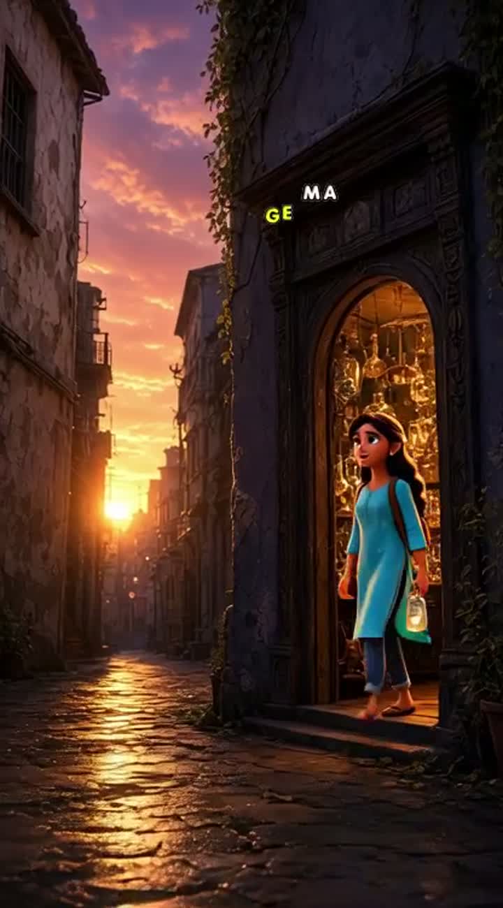 The Girl Who Collected Yesterdays — AI cartoon