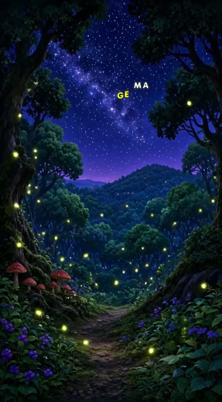 Deep inside Whispering Woods, where fireflies danced like tiny… — AI cartoon