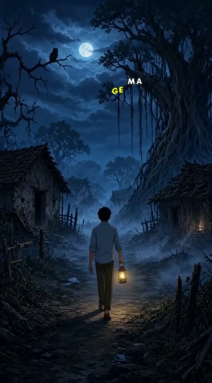 Vertical 9:16 Hindi horror cartoon video for YouTube Shorts — AI cartoon