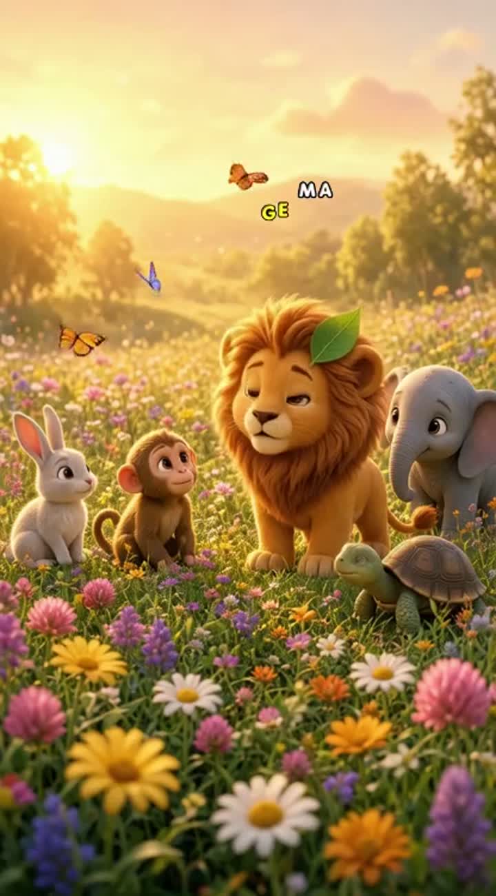3D animated short film style, soft golden-hour light, warm colors… — AI cartoon