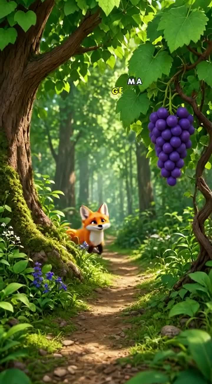 The Fox and the Grapes — AI cartoon