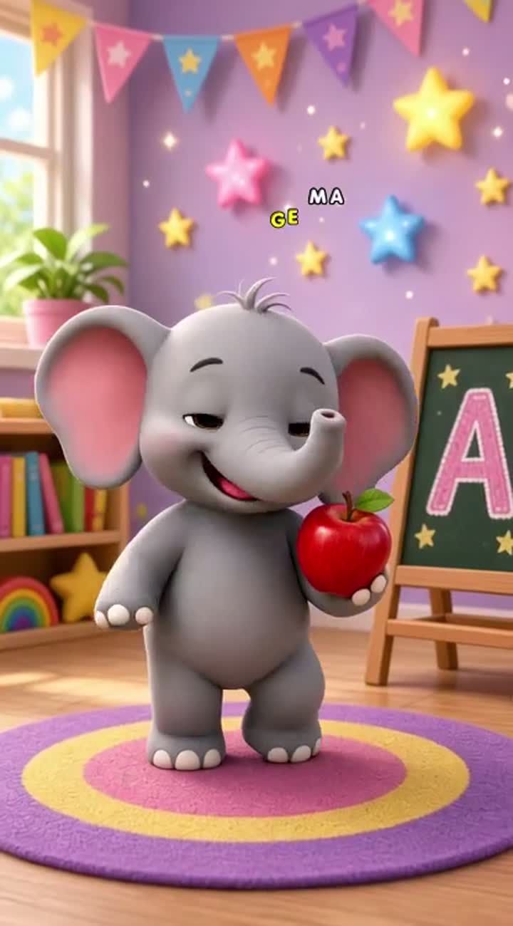 Colorful 3D animated cartoon for toddlers learning the English… — AI cartoon