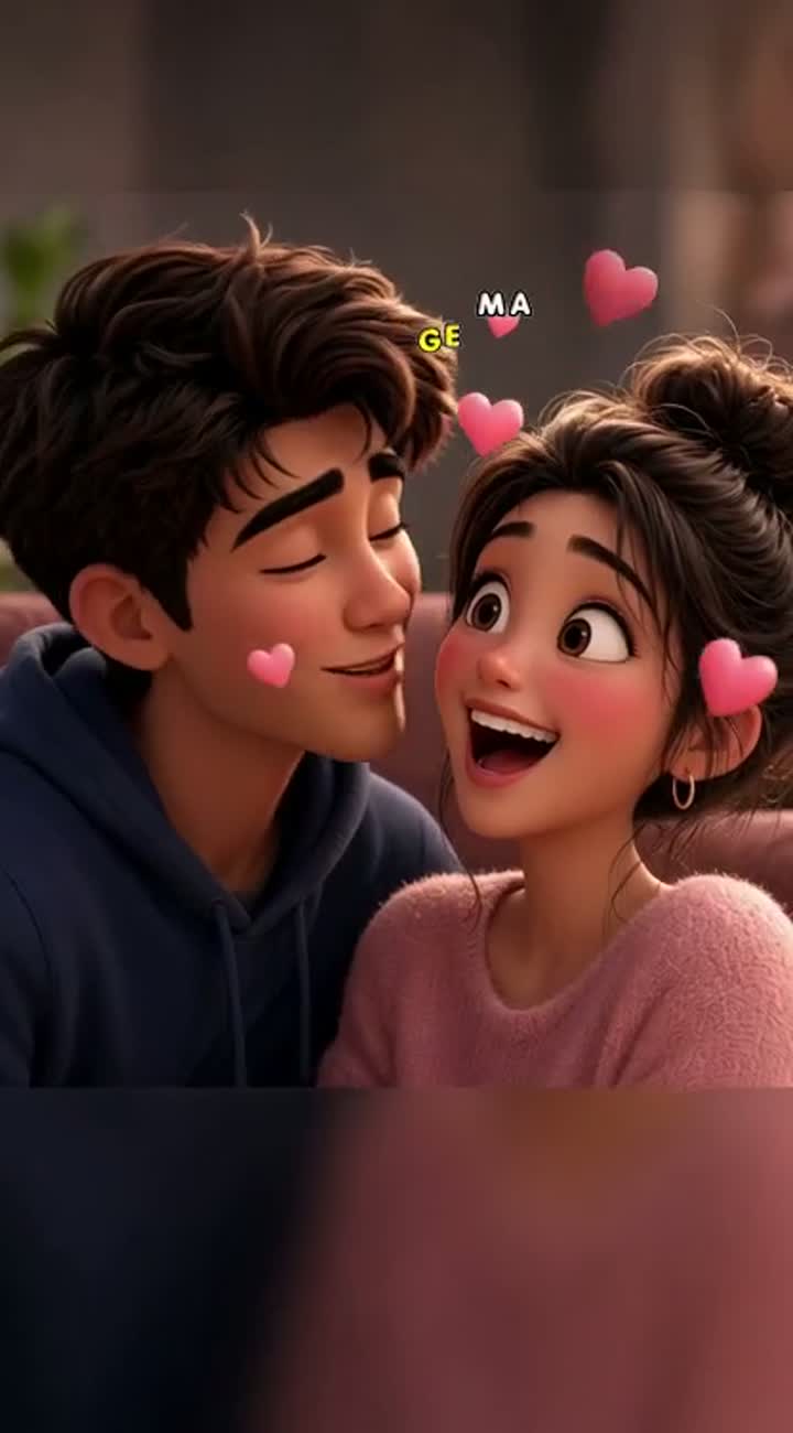 Cute, high-quality 3D cartoon animation of a young adult couple… — AI cartoon