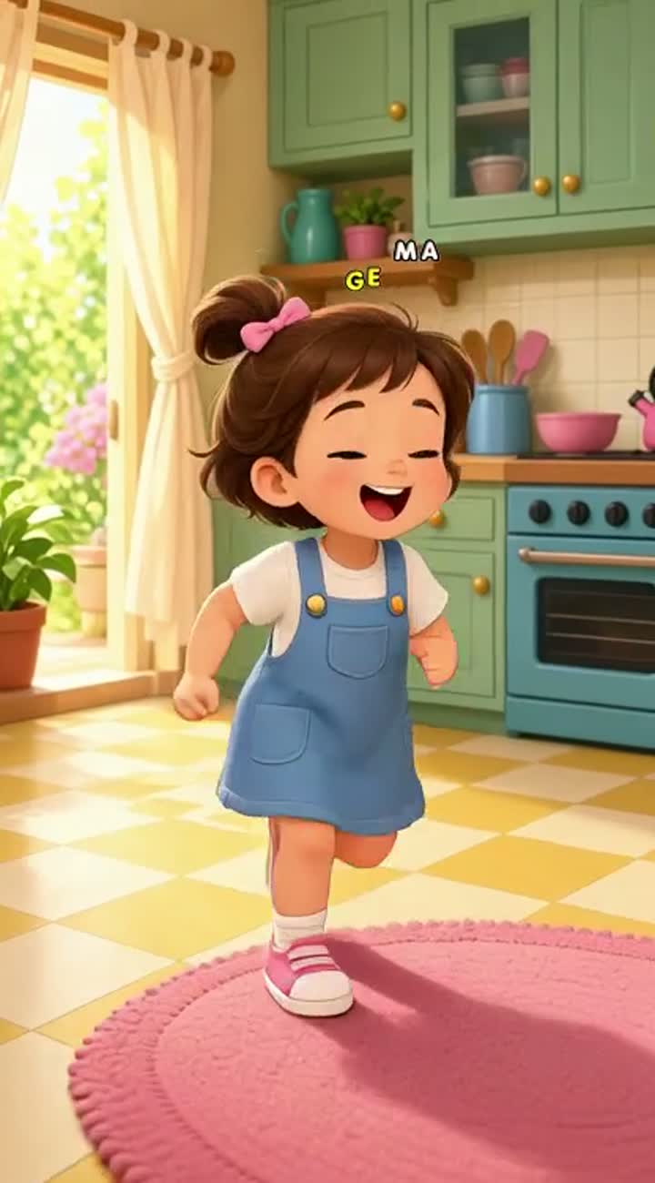 My 2-year-old daughter always runs after me everywhere… — AI cartoon