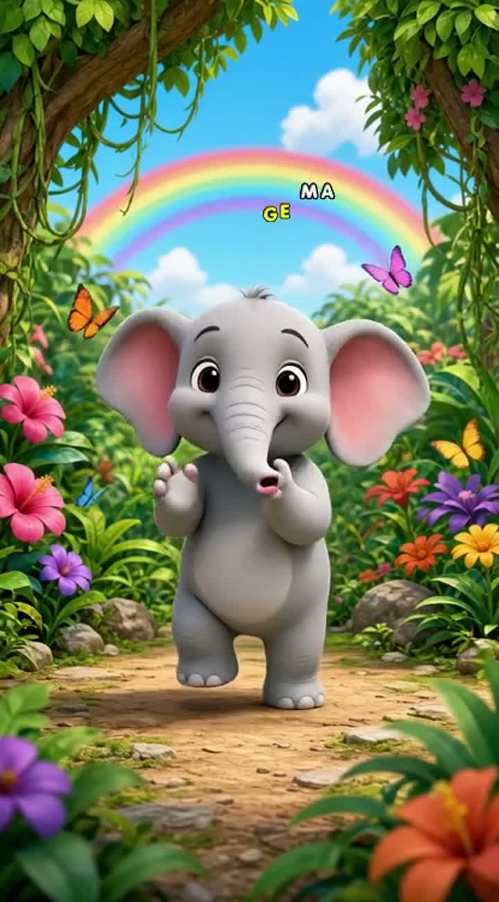 Colourful 3D animated children's cartoon featuring Momo… — AI cartoon