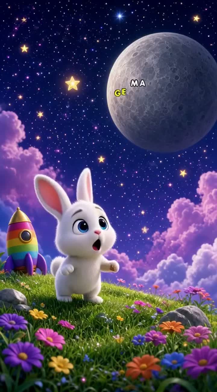 Magical 3D animated video for children, vertical 9:16 format… — AI cartoon