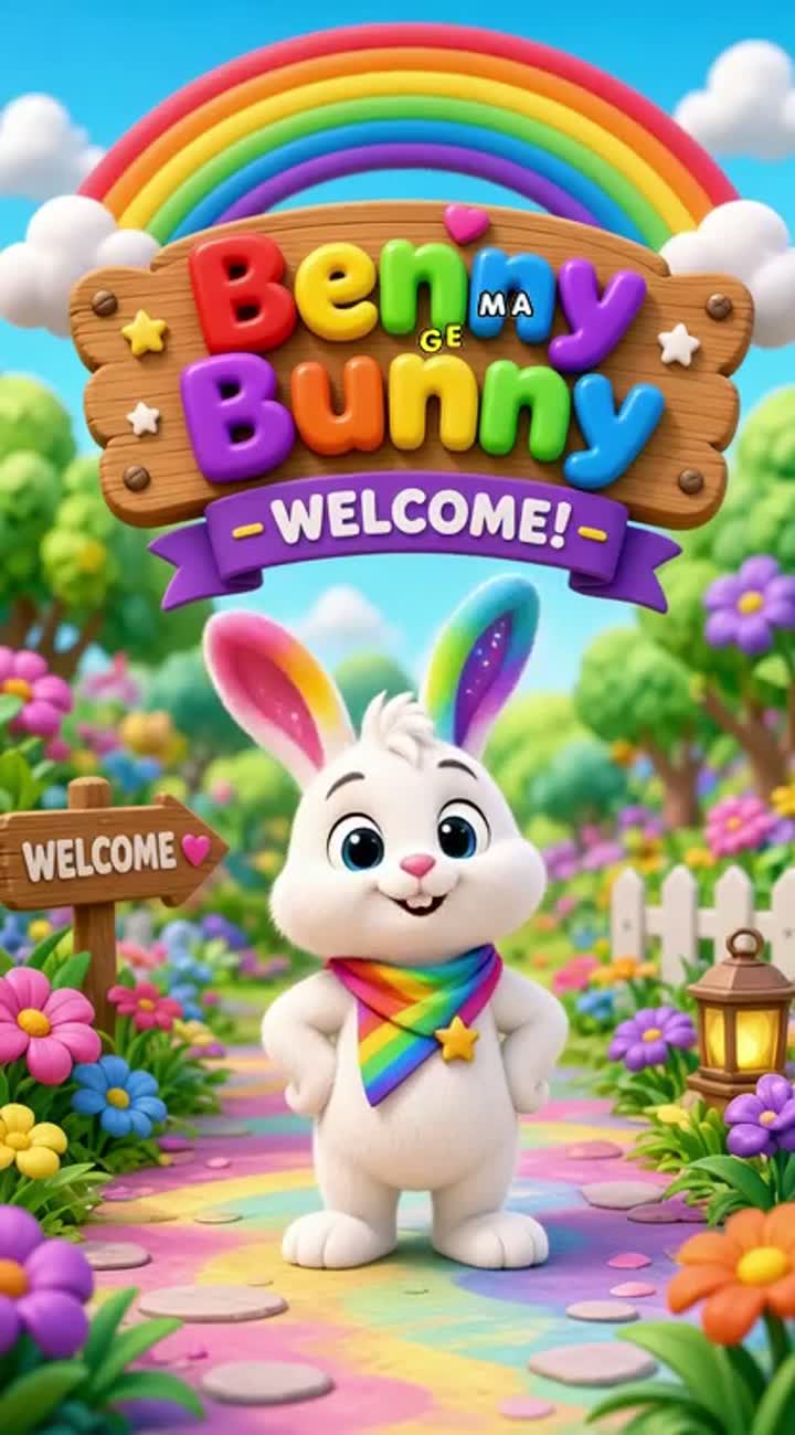 Can we make this [Benny Bunny rainbow colours… — AI cartoon