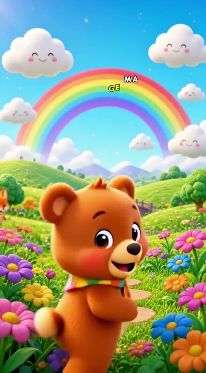 Crée une vidéo de comptine pour enfants de 1 à 5 ans… — AI cartoon