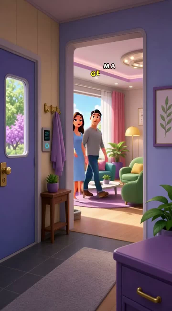 Year 2044 a couple hires a robot maid to help around the house… — AI cartoon