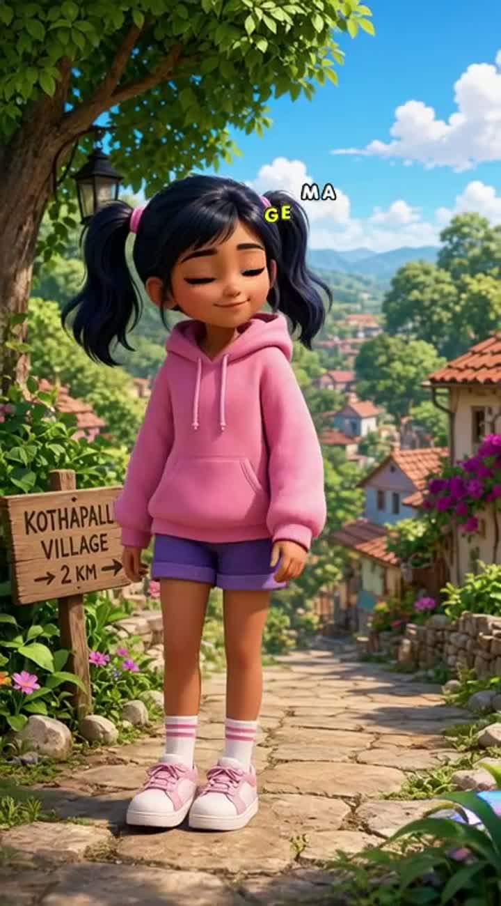 Funny, cinematic 3D animated cartoon story titled "THE GIRL… — AI cartoon