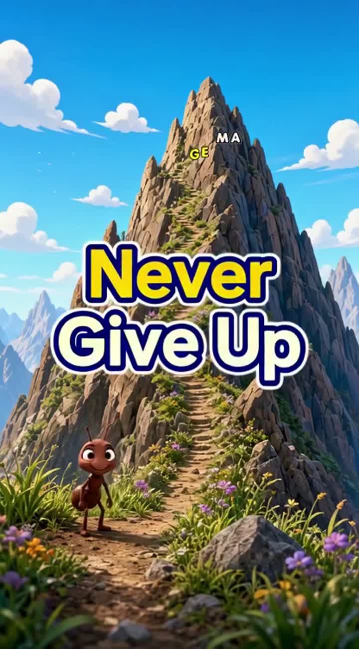 Never Give Up — AI cartoon