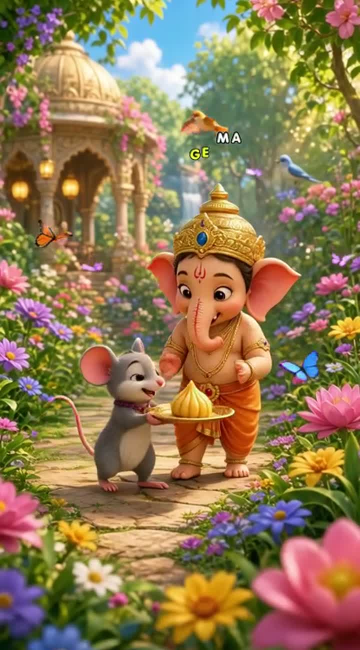 Little Ganesha and the Magical Modak — AI cartoon