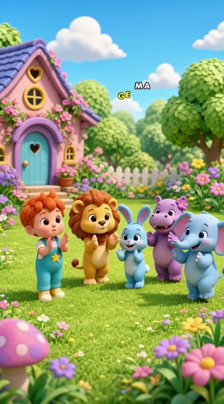 Cute 3D animated nursery rhyme scene for toddlers — AI cartoon