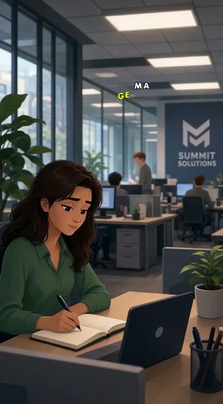 We met at work — AI cartoon