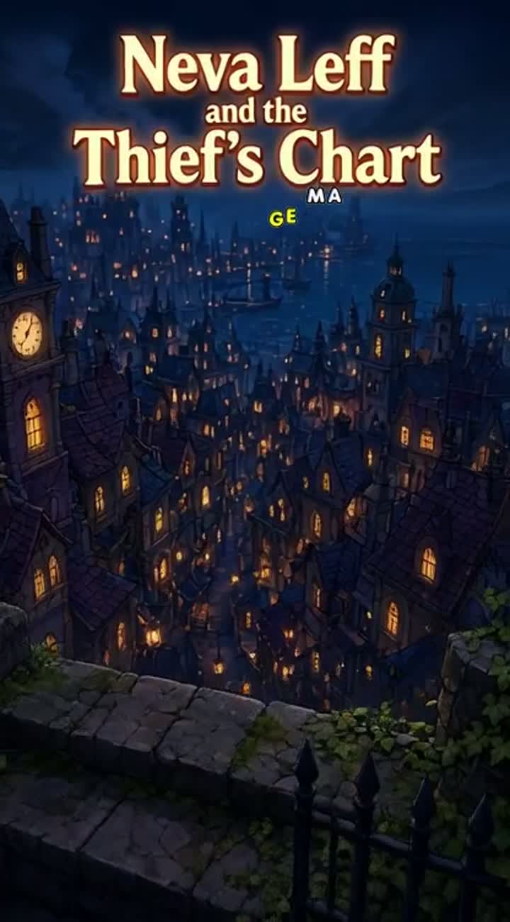 Colorful 2D cartoon/comic story titled "Neva Leff and the Thief's… — AI cartoon