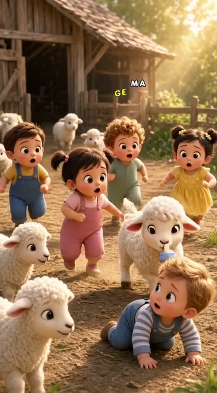 A cute cinematic 3D animated video of five adorable chubby… — AI cartoon