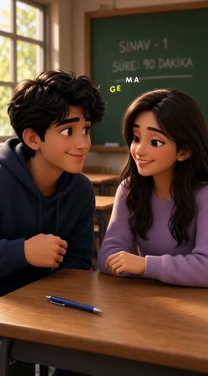 Hikay şu ben ve kız arkadaşım il defa unversite 1 — AI cartoon