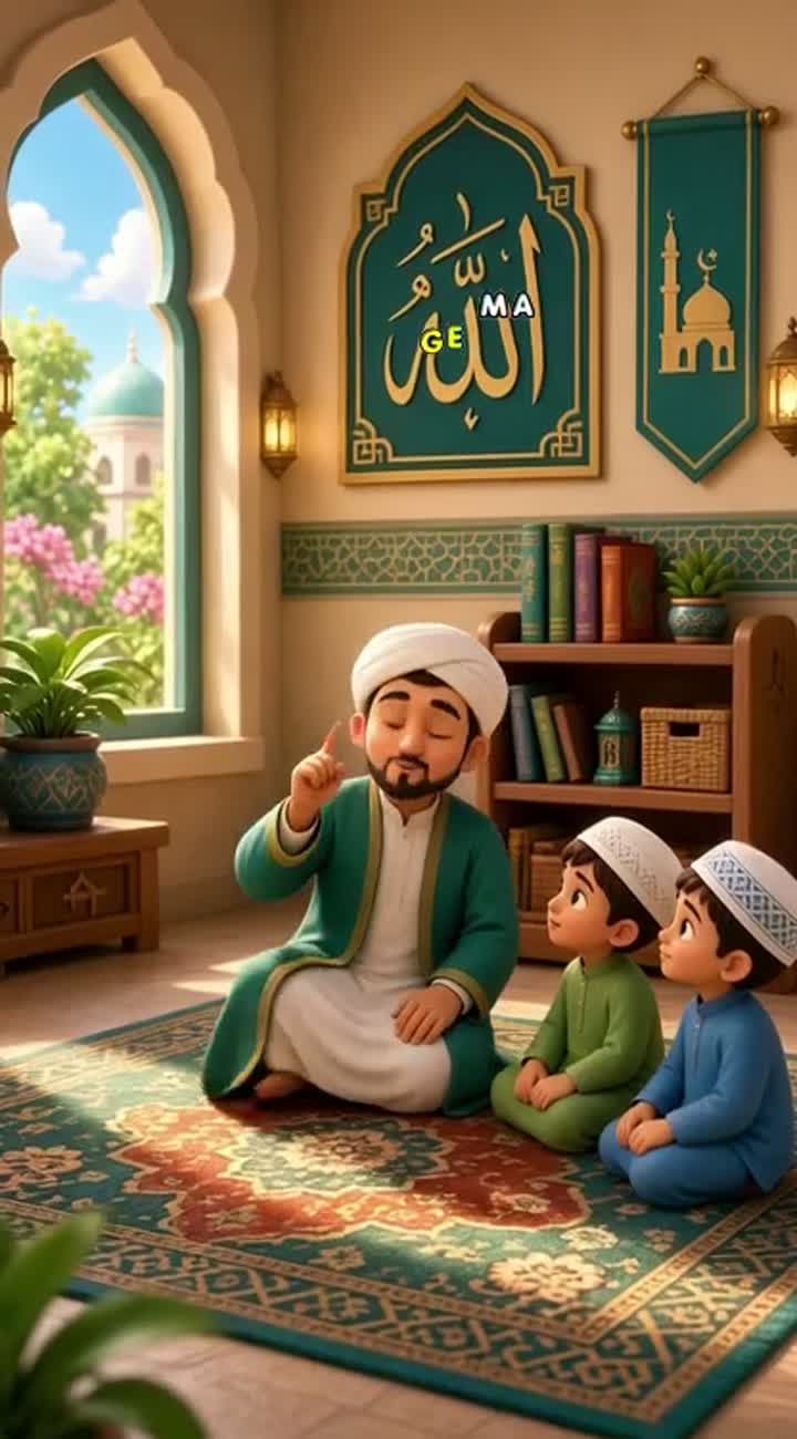Beautiful 3D Islamic cartoon for children — AI cartoon