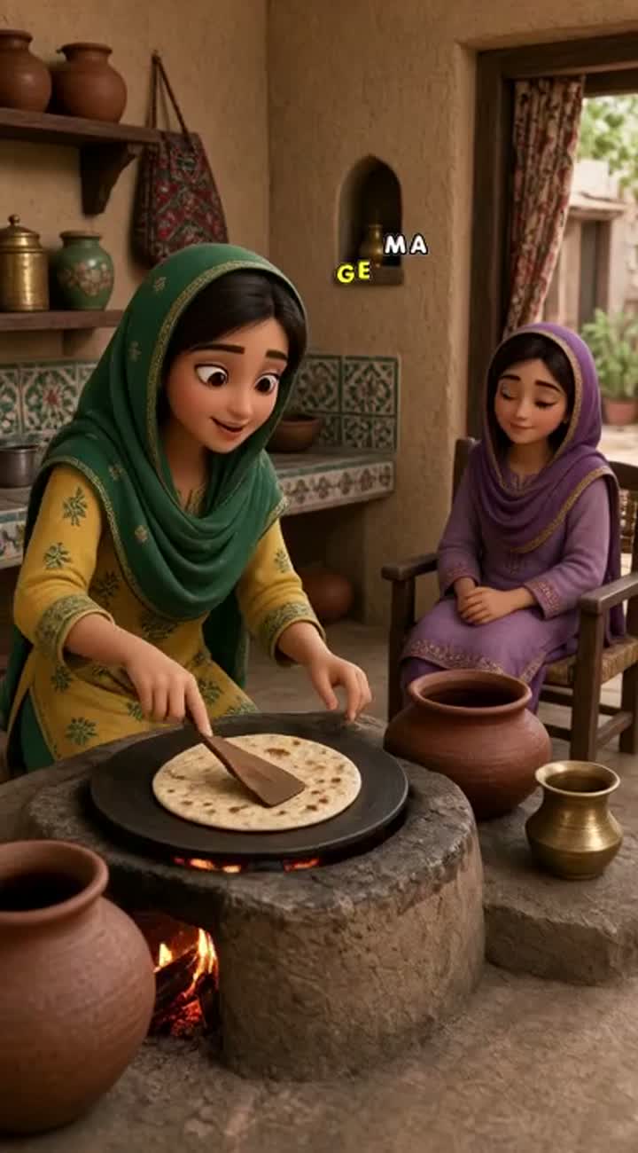 Bahu ki mehnat — AI cartoon