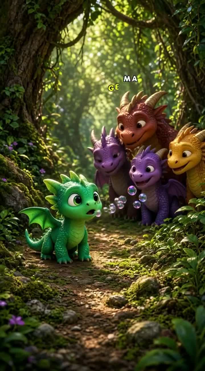 The Baby Dragon Who Couldn't Breathe Fire — AI cartoon