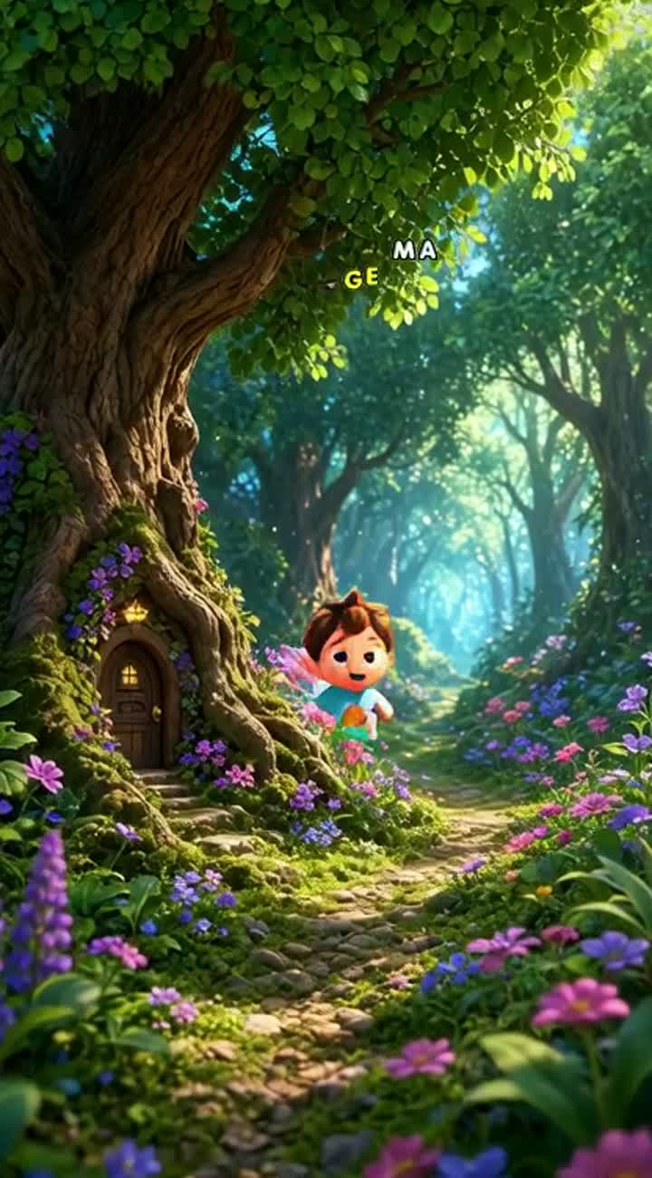 A cute little boy meets an adorable magical white rabbit… — AI cartoon