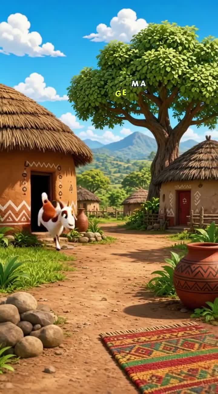 Funny cartoon video of a clever goat and a lazy lion arguing… — AI cartoon