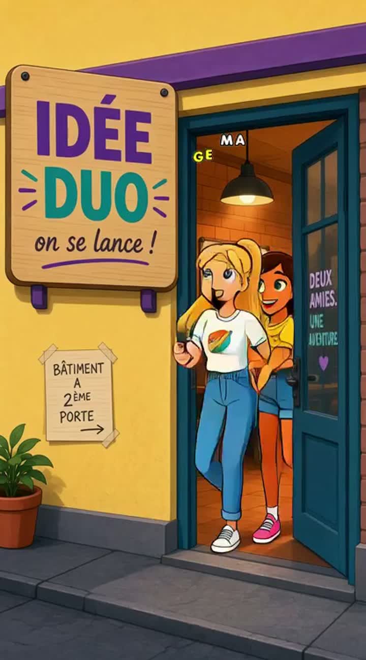 Deux amie qui lance un buisness ensemble et qui échoue plusiseur… — AI cartoon