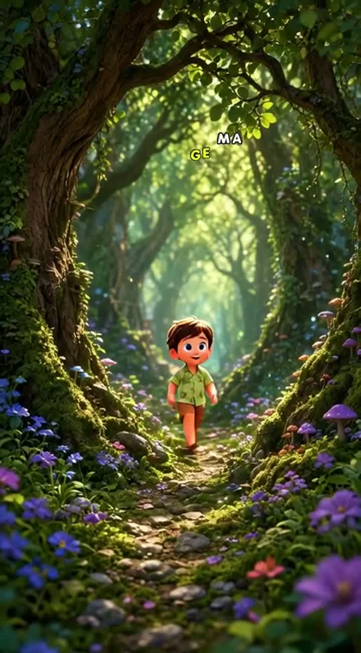 Beautiful 3D animated cartoon about a little boy who finds a lost… — AI cartoon