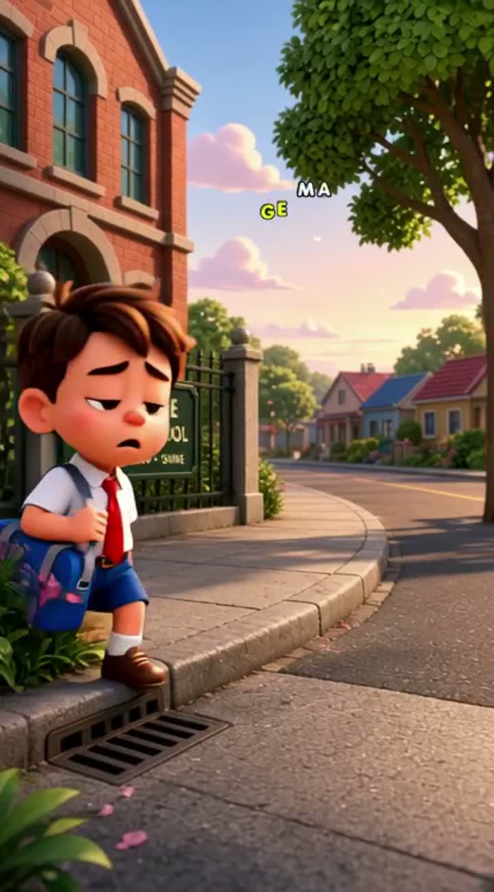 Funny 3D cartoon video about a student going to school in the morning — AI cartoon