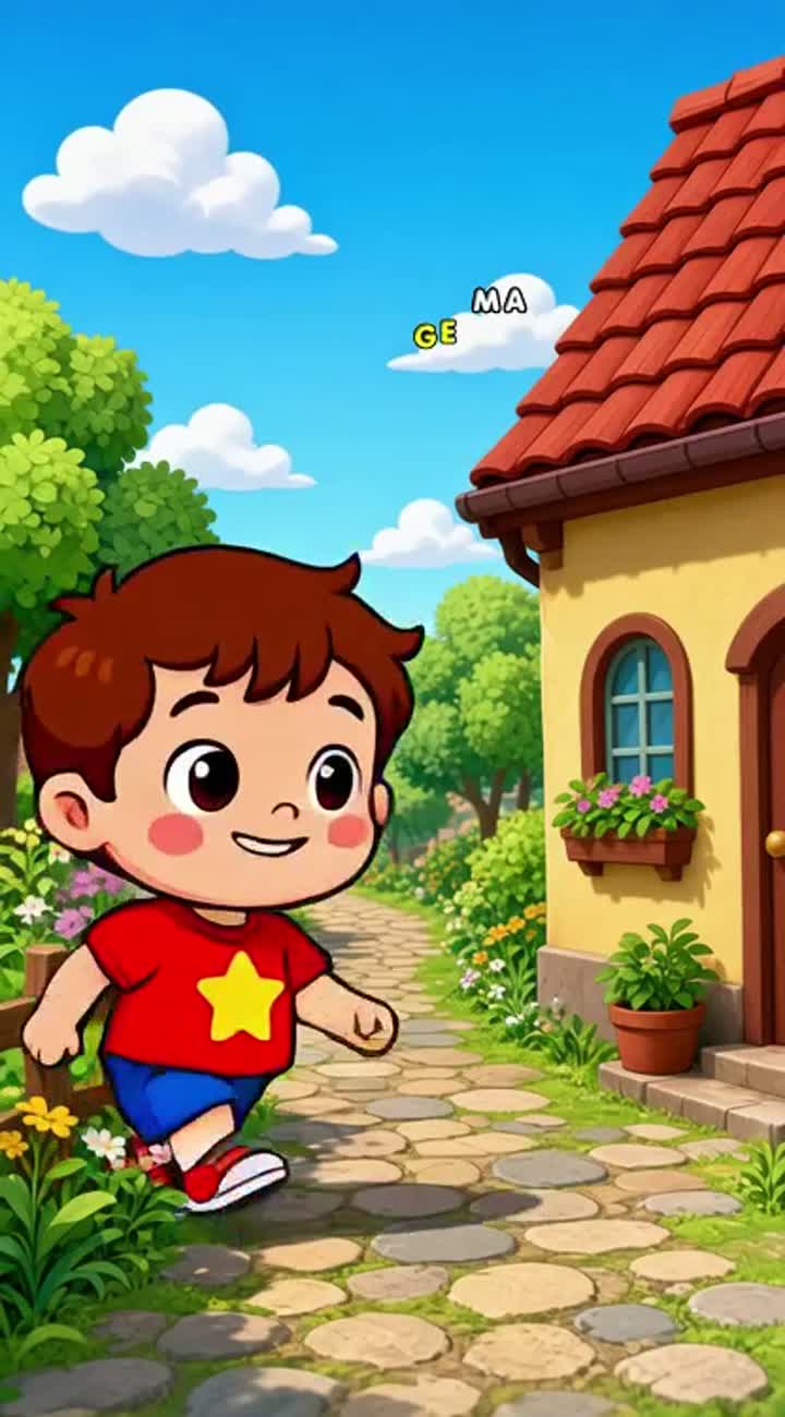 A cartoon cute who change himself into thing like apple boy — AI cartoon