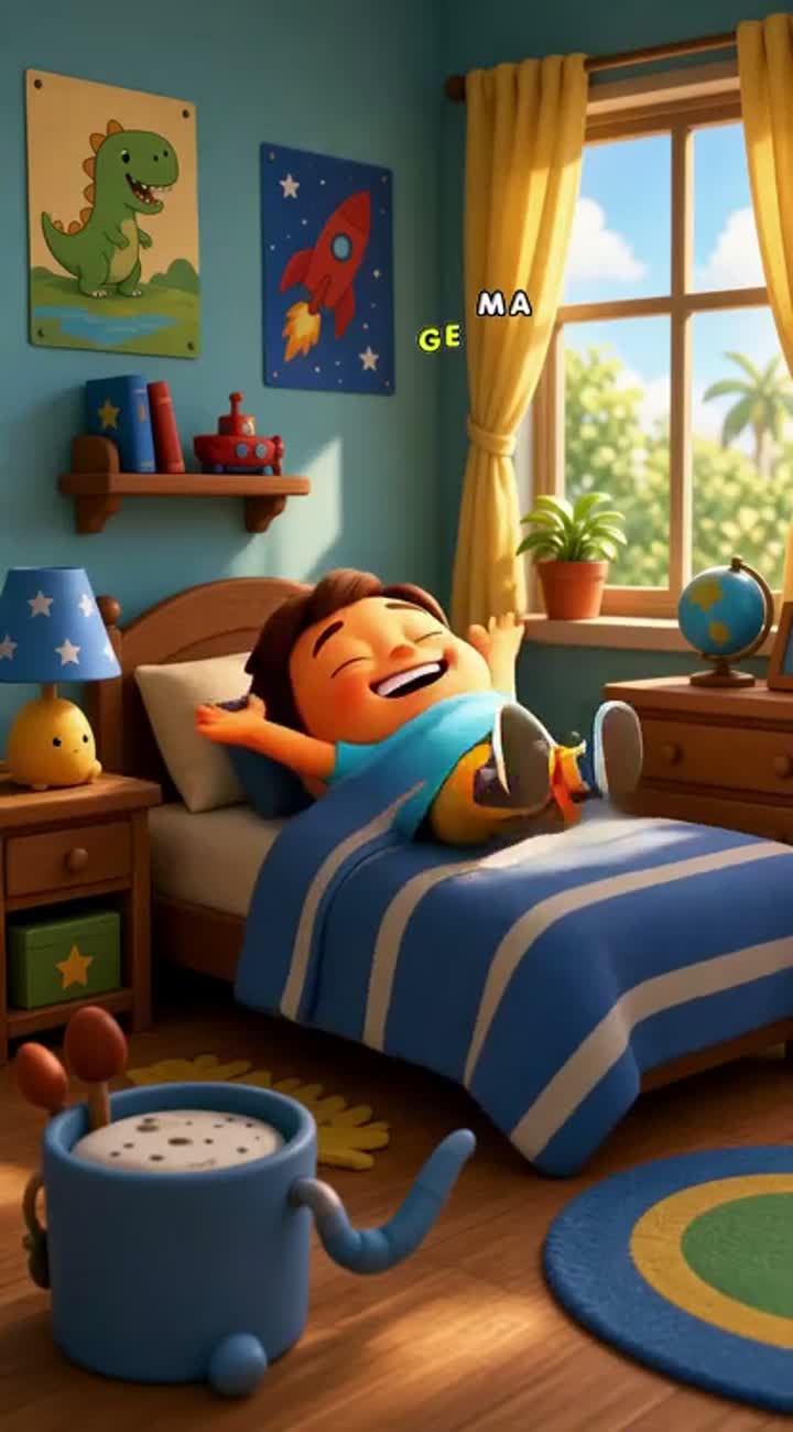 Reggie is a little boy and has a cracked egg as a body — AI cartoon