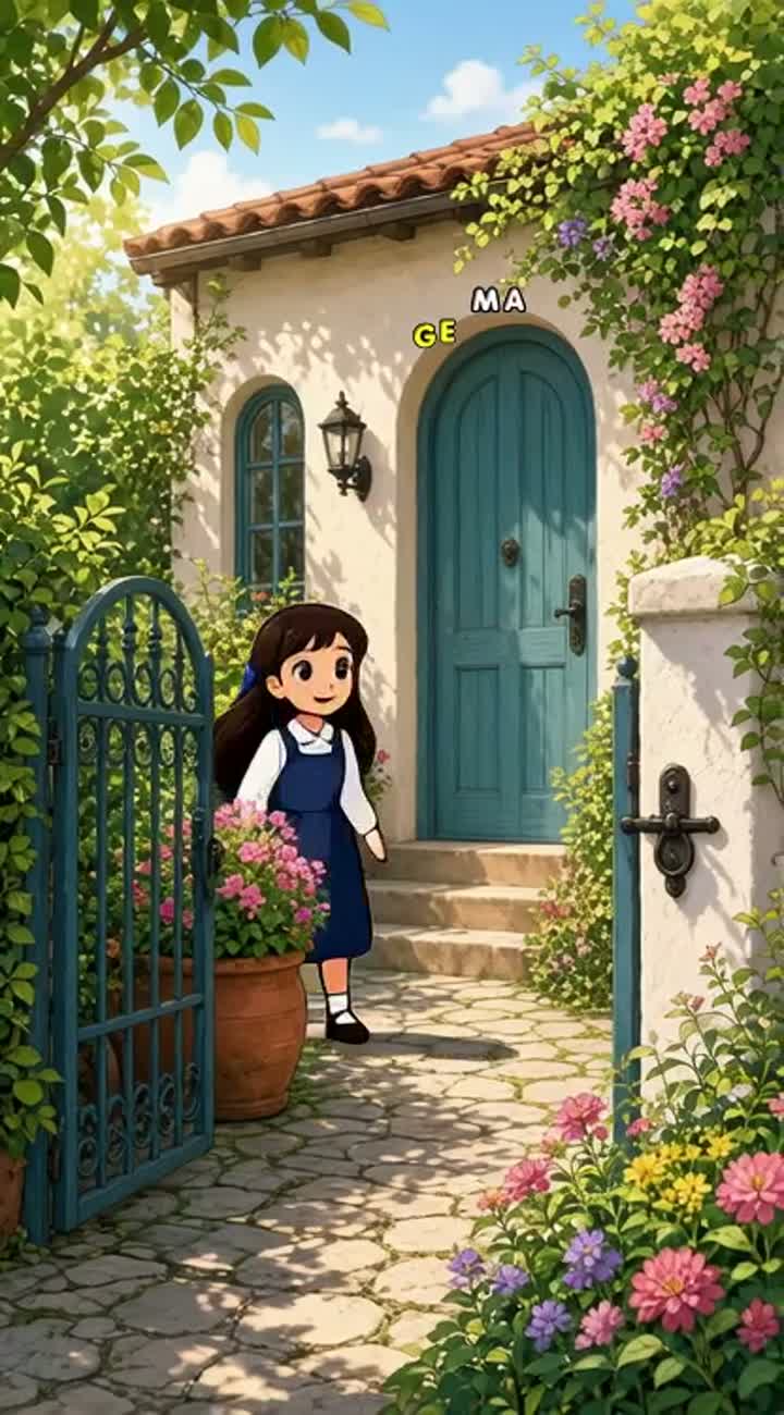 A vibrant, colorful 2D cartoon anime-style children's story… — AI cartoon