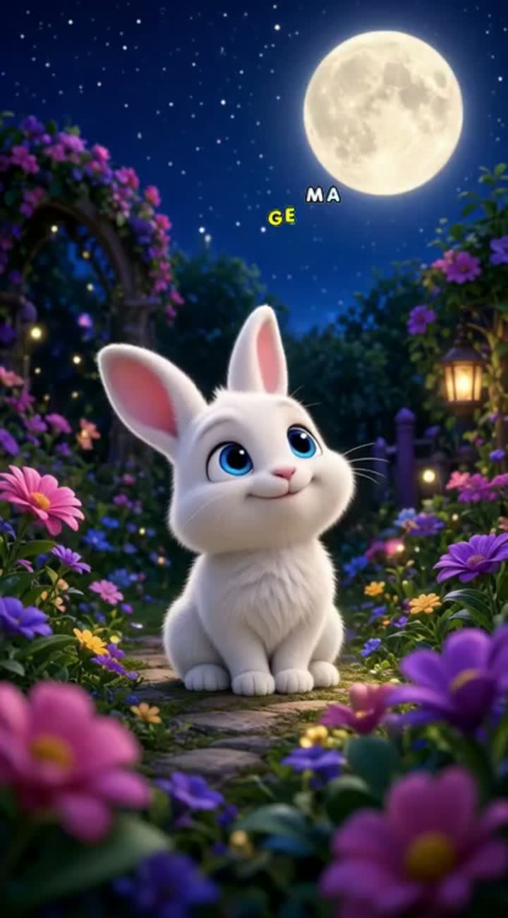 The Bunny Who Stole the Moon! — AI cartoon
