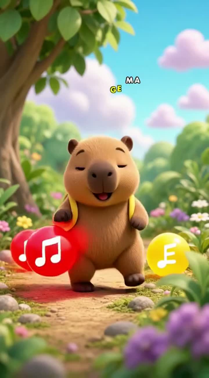 Short, colorful preschool cartoon featuring an original cute baby… — AI cartoon