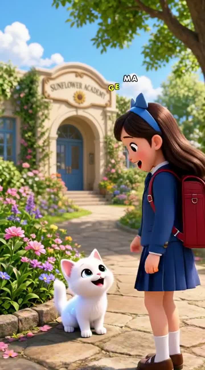 Amina and the Magical Cat — AI cartoon