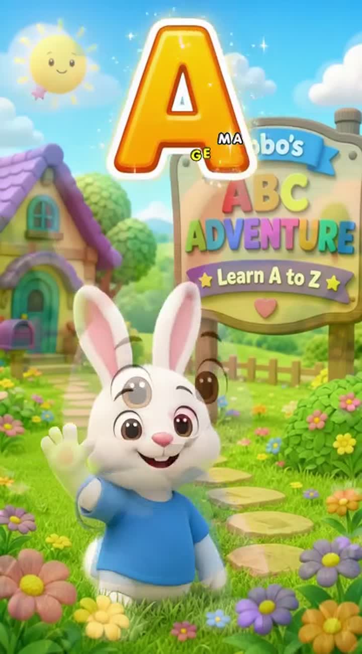 Educational cartoon video for children aged 3-8 years titled… — AI cartoon