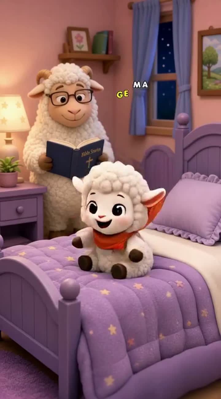 A cartoon character named Betty who hops into bed every night… — AI cartoon