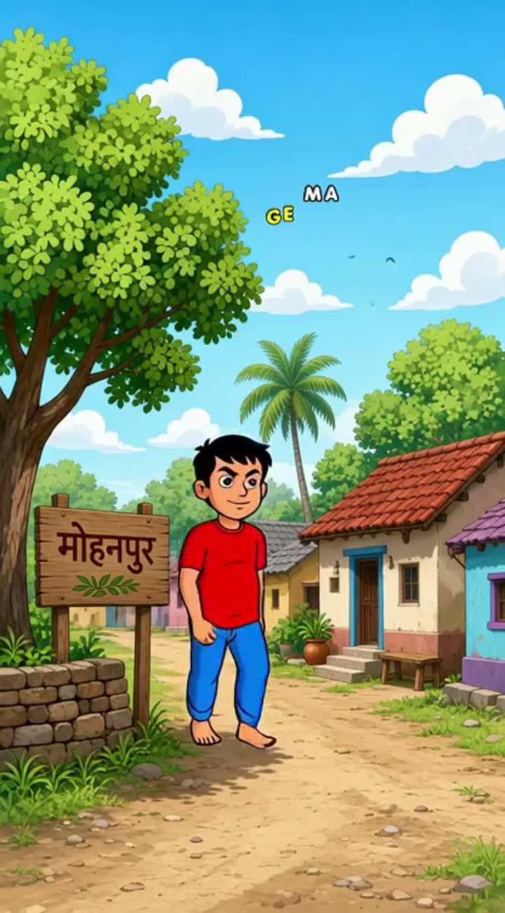 A funny 2D Indian village cartoon — AI cartoon