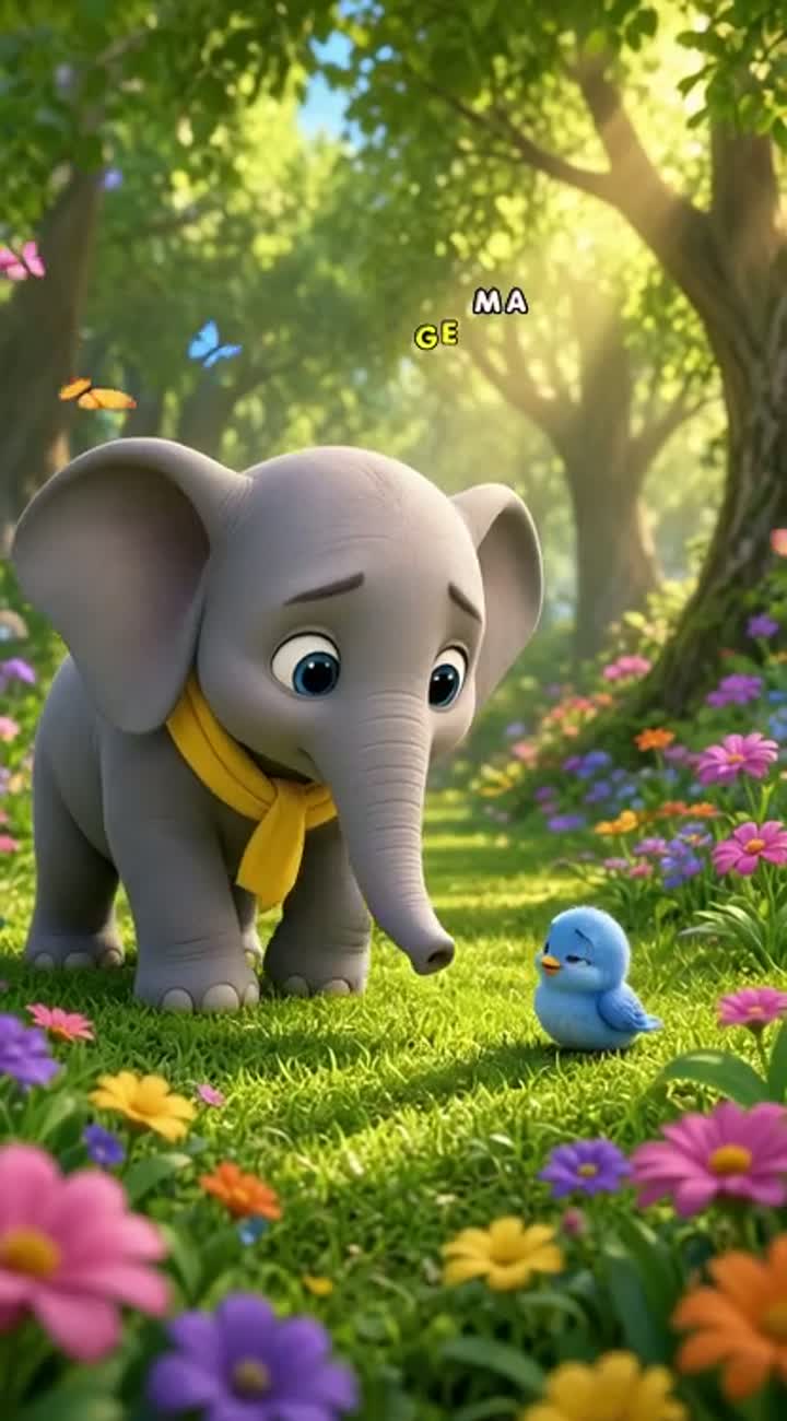 Cute 3D animated children's cartoon in vertical 9:16 format — AI cartoon