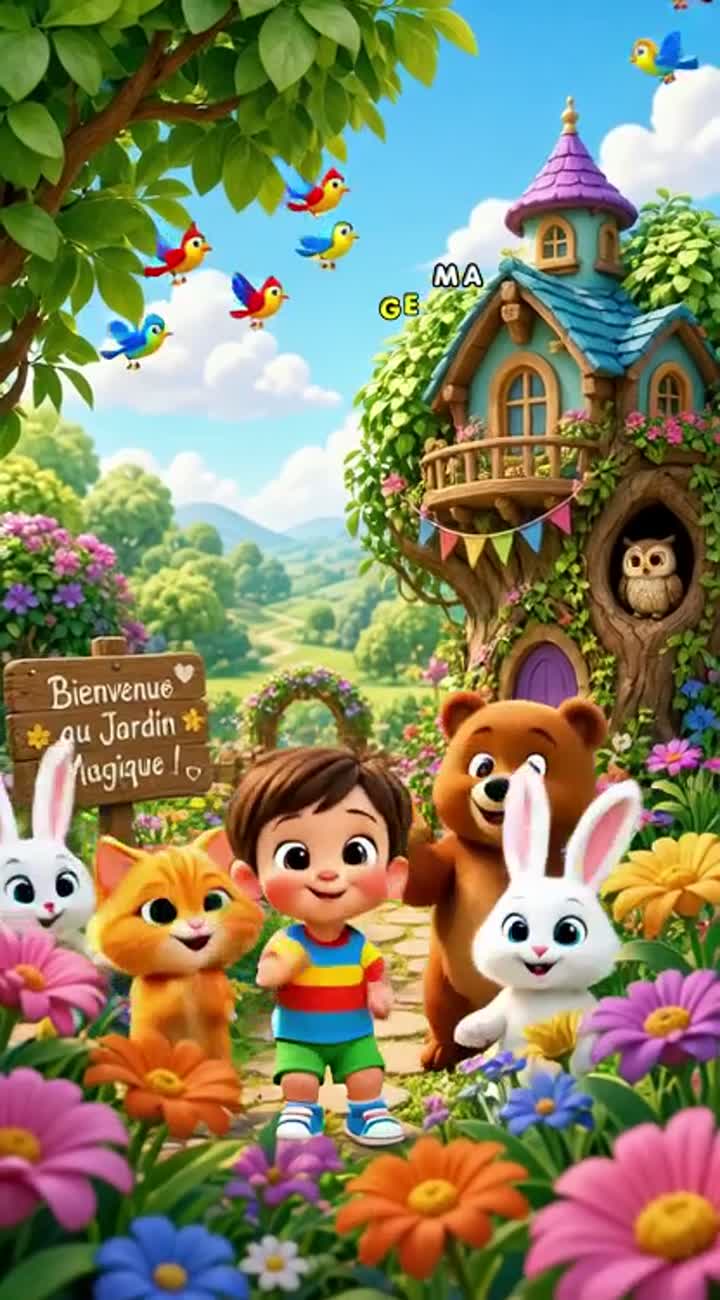 VIDÉO IA - DE COMPTINES POUR ENFANTS AVEC GESTES — AI cartoon