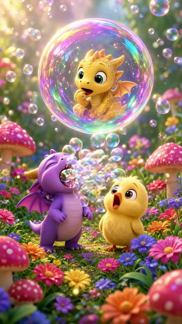 Vertical 9:16 polished 3D children's animation… — AI cartoon