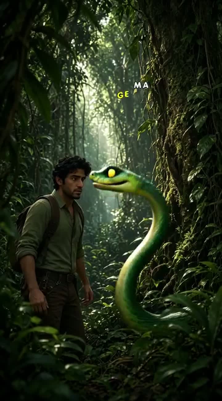 Ultra-realistic cinematic fantasy video in vertical 9:16 format — AI cartoon