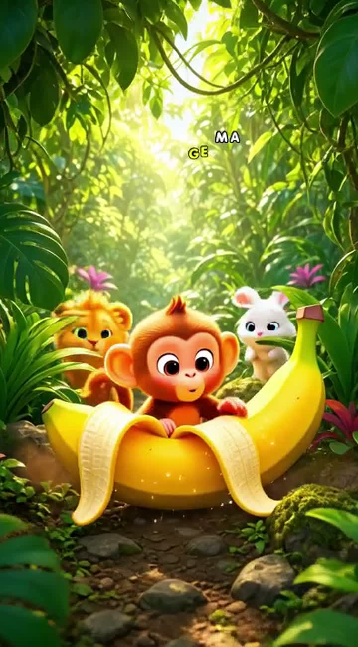 Funny and adorable 3D animated children's cartoon featuring three… — AI cartoon