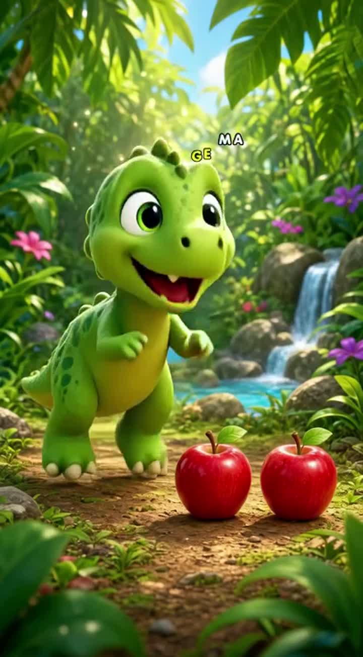 Dino Learns to Share — AI cartoon