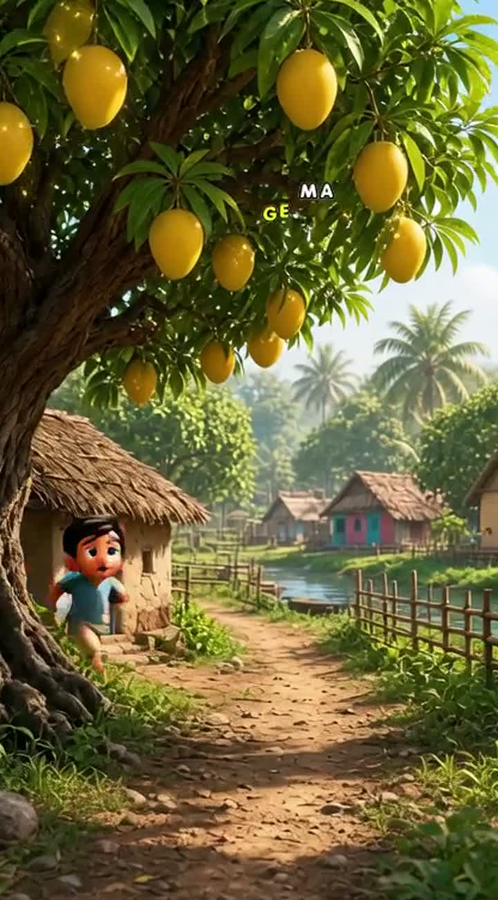 A cute 3D cartoon about a poor Bengali village boy who discovers… — AI cartoon