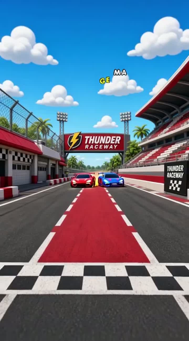 A 2 car in racing field and the other one is traitor — AI cartoon