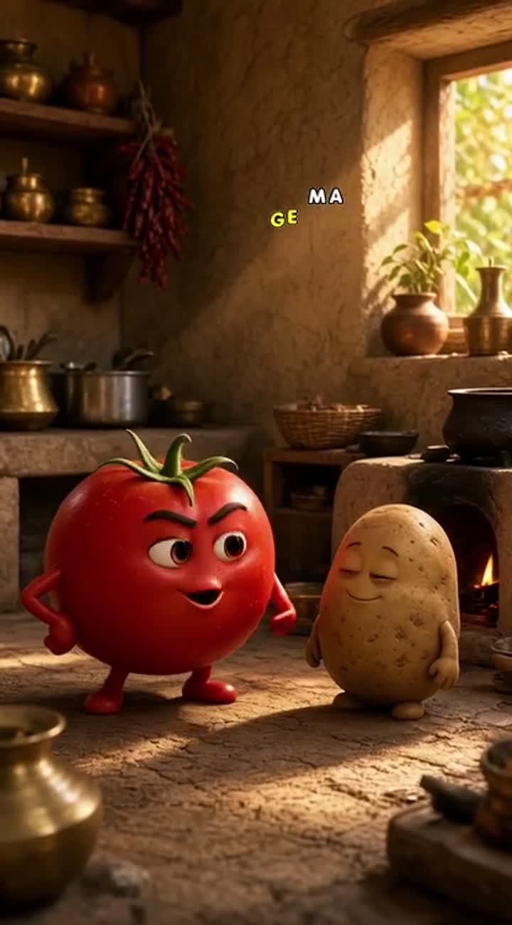 A vibrant, colorful Pixar-style 3D animated cartoon in a cozy… — AI cartoon
