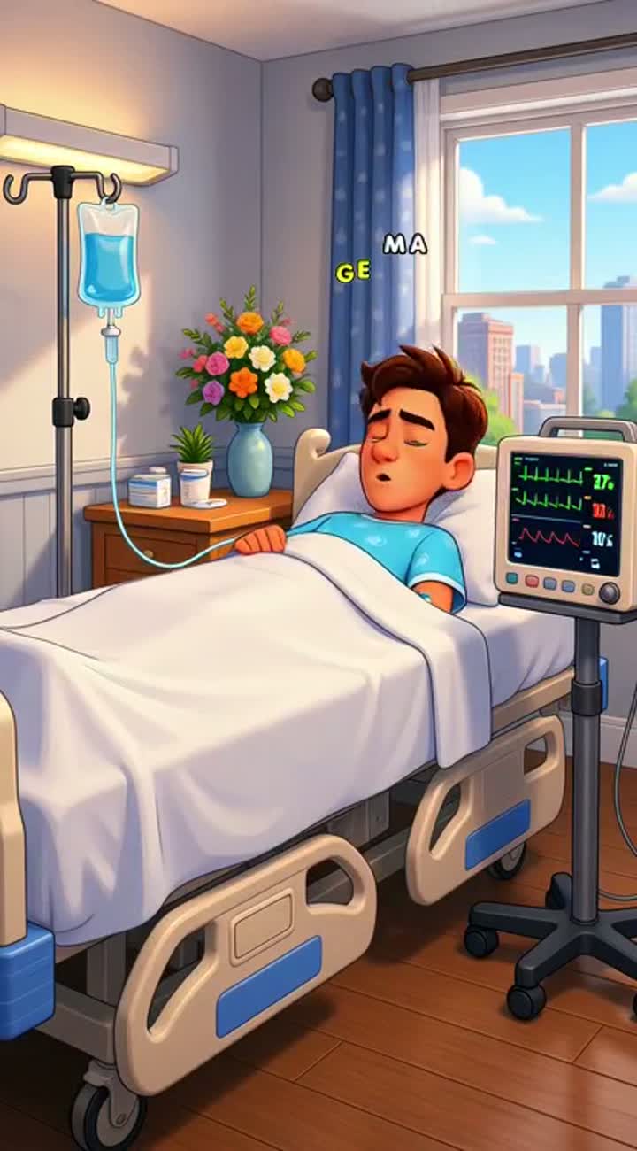 I want to create a series around a guy who gets into an accident… — AI cartoon