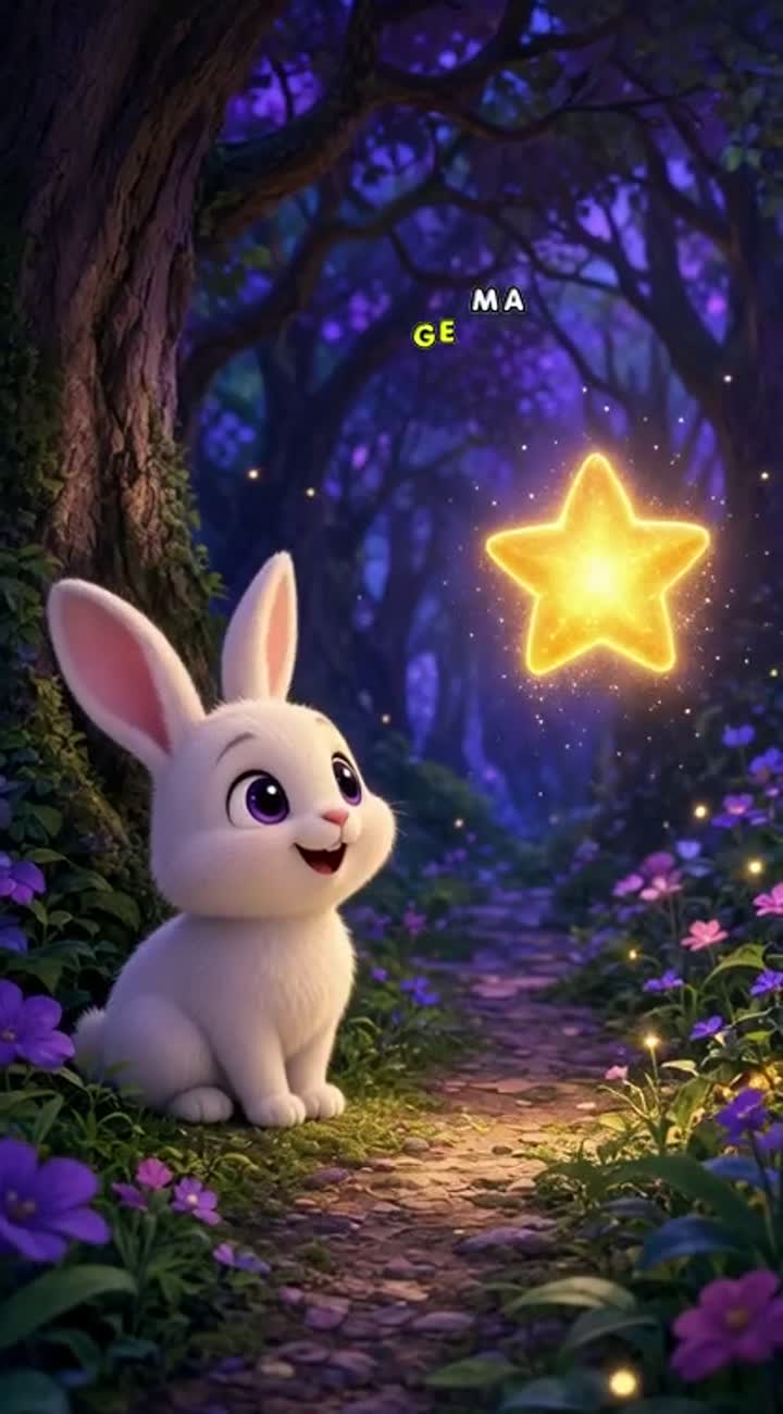 A cute little white bunny named Luna discovers a magical glowing… — AI cartoon